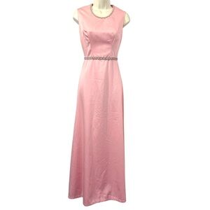 Handmade 1960s Elegant Pink Sleeveless Gown